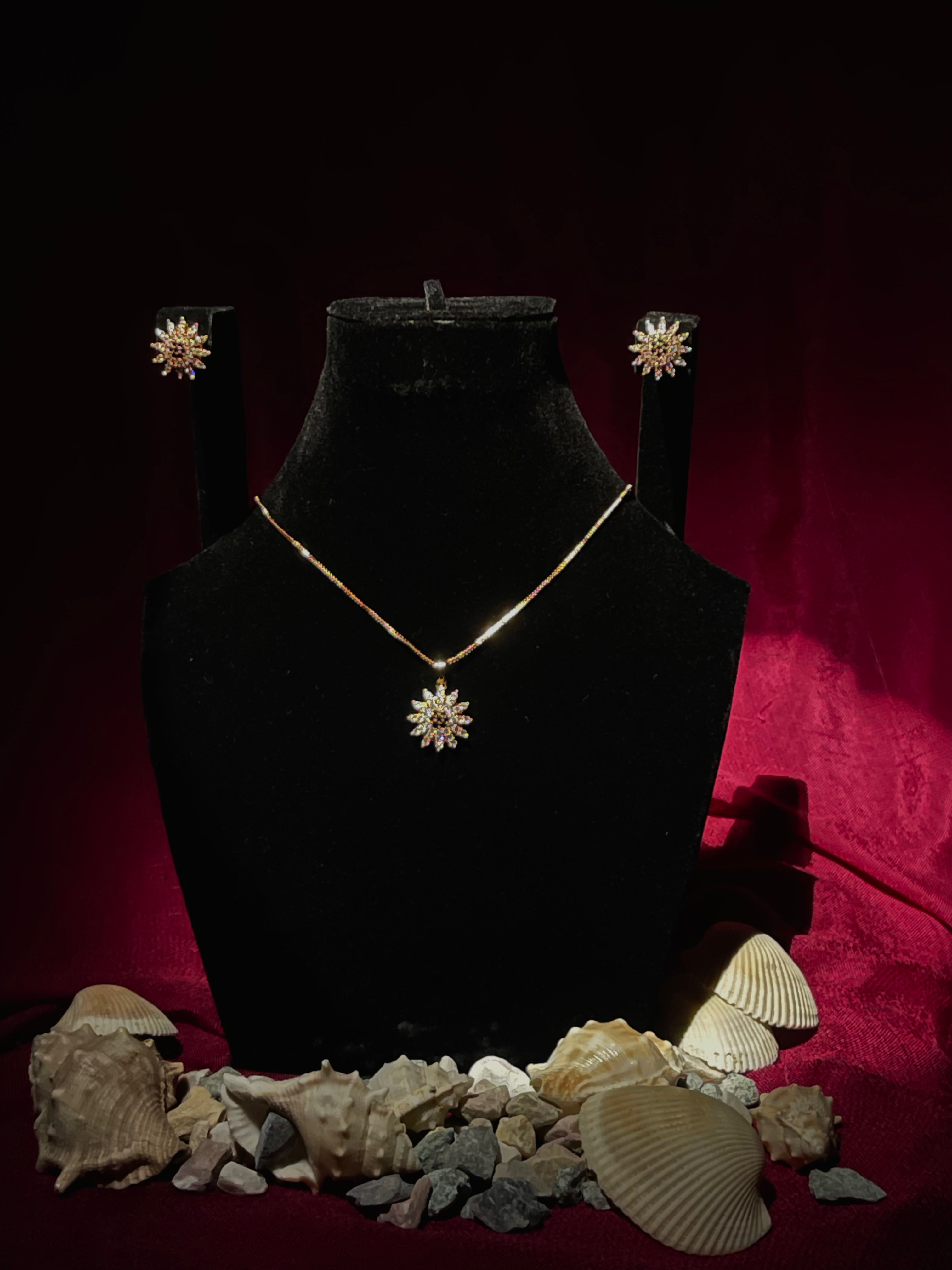 Radiant Bloom Necklace & Earrings Set