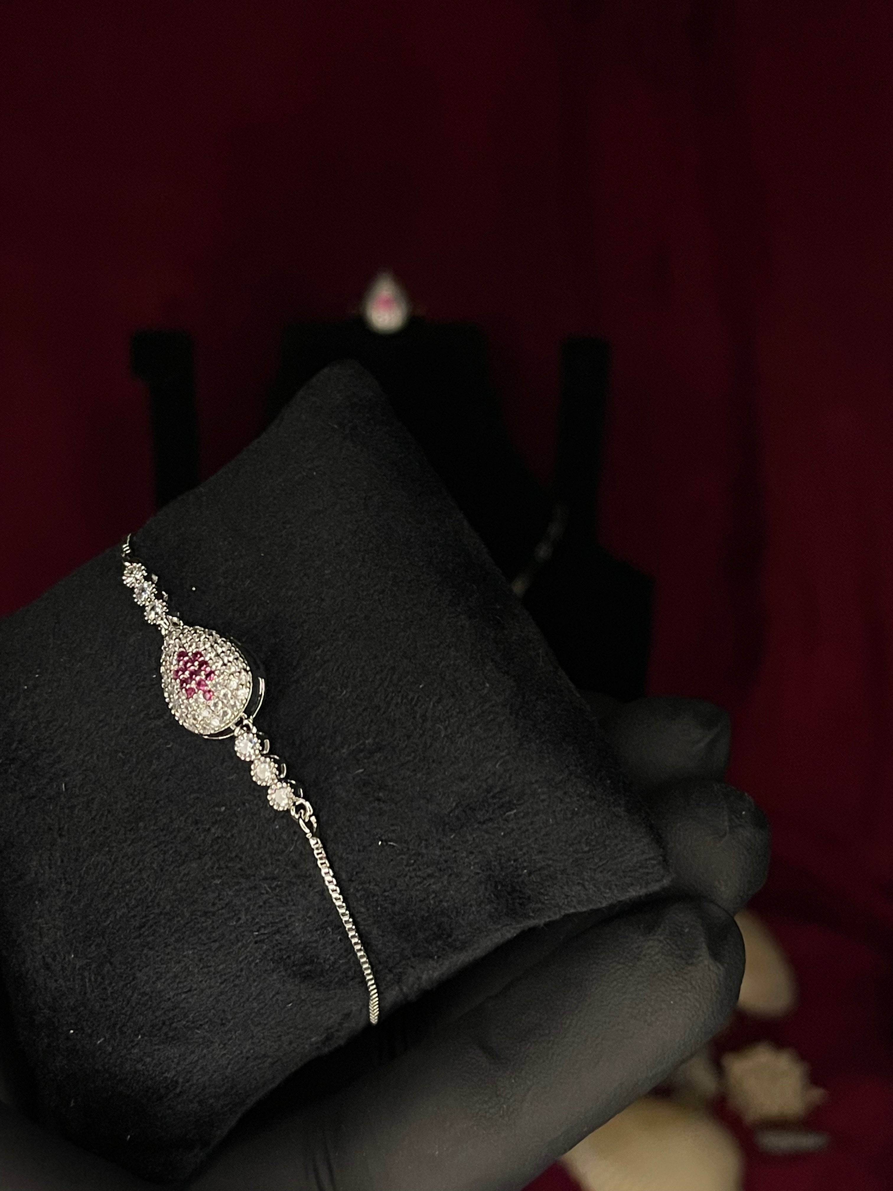 Silver  Teardrop Sparkle Jewelry Set