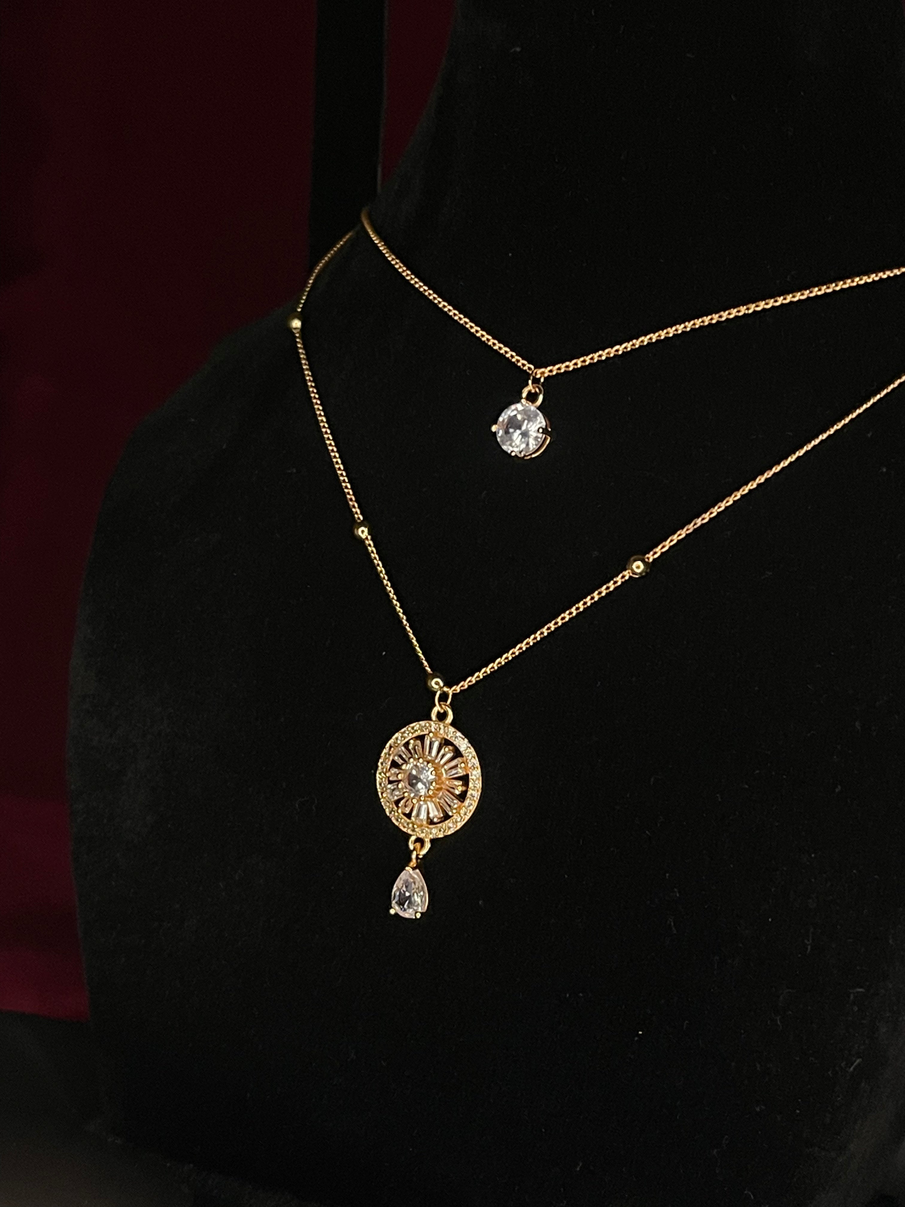 Celestial Medallion Double-Layer Necklace
