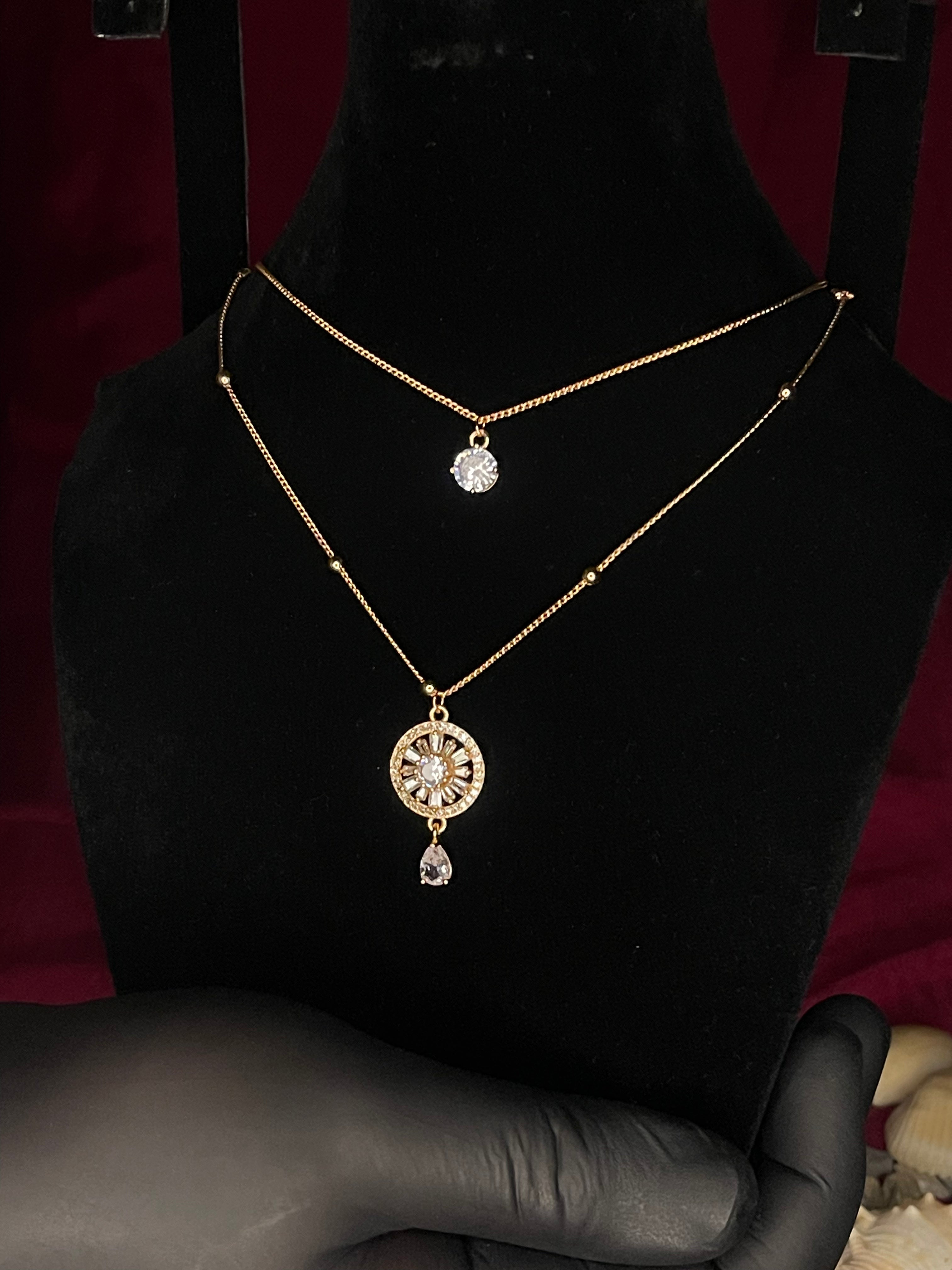 Celestial Medallion Double-Layer Necklace