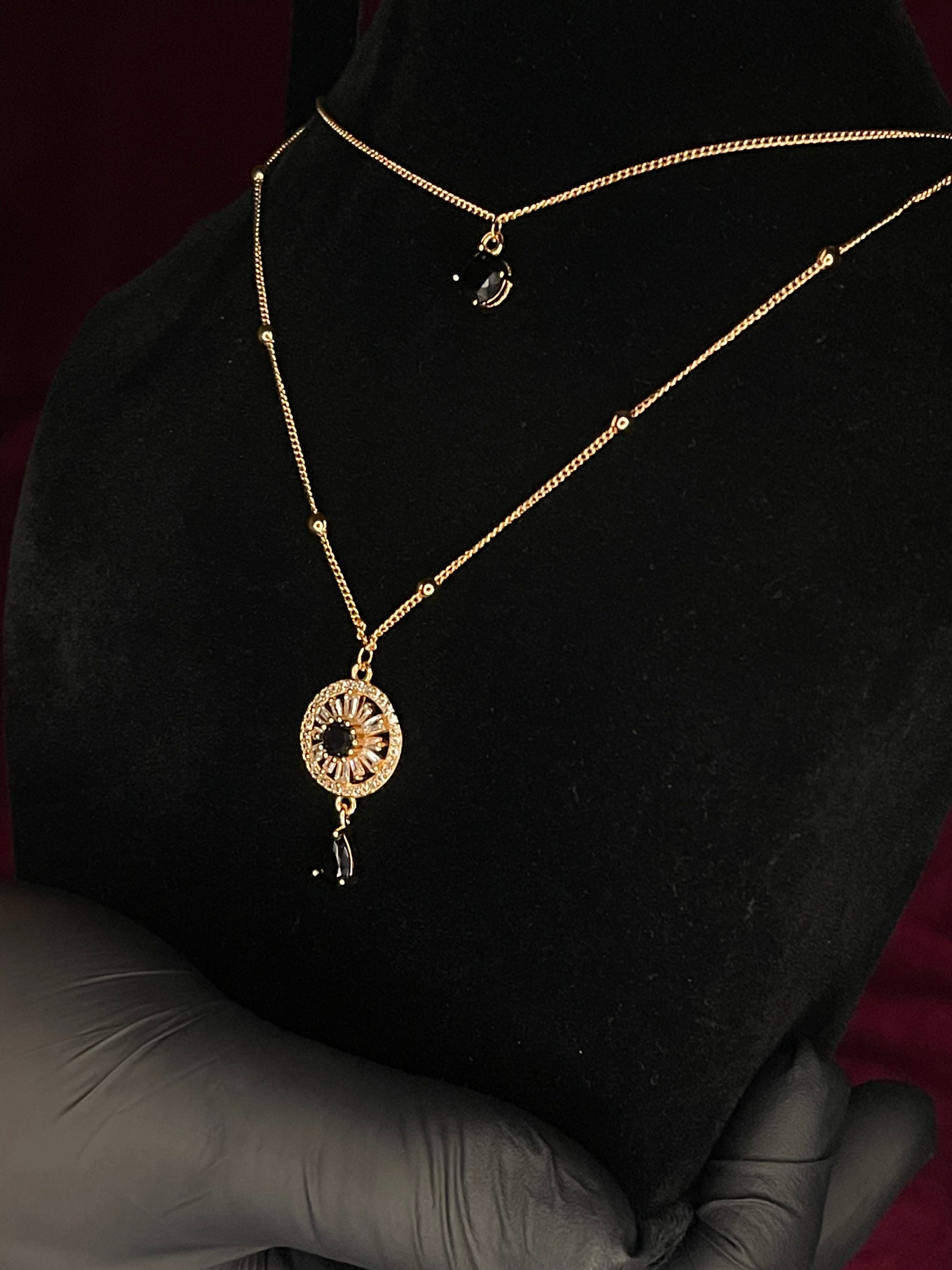 Celestial Medallion Double-Layer Necklace