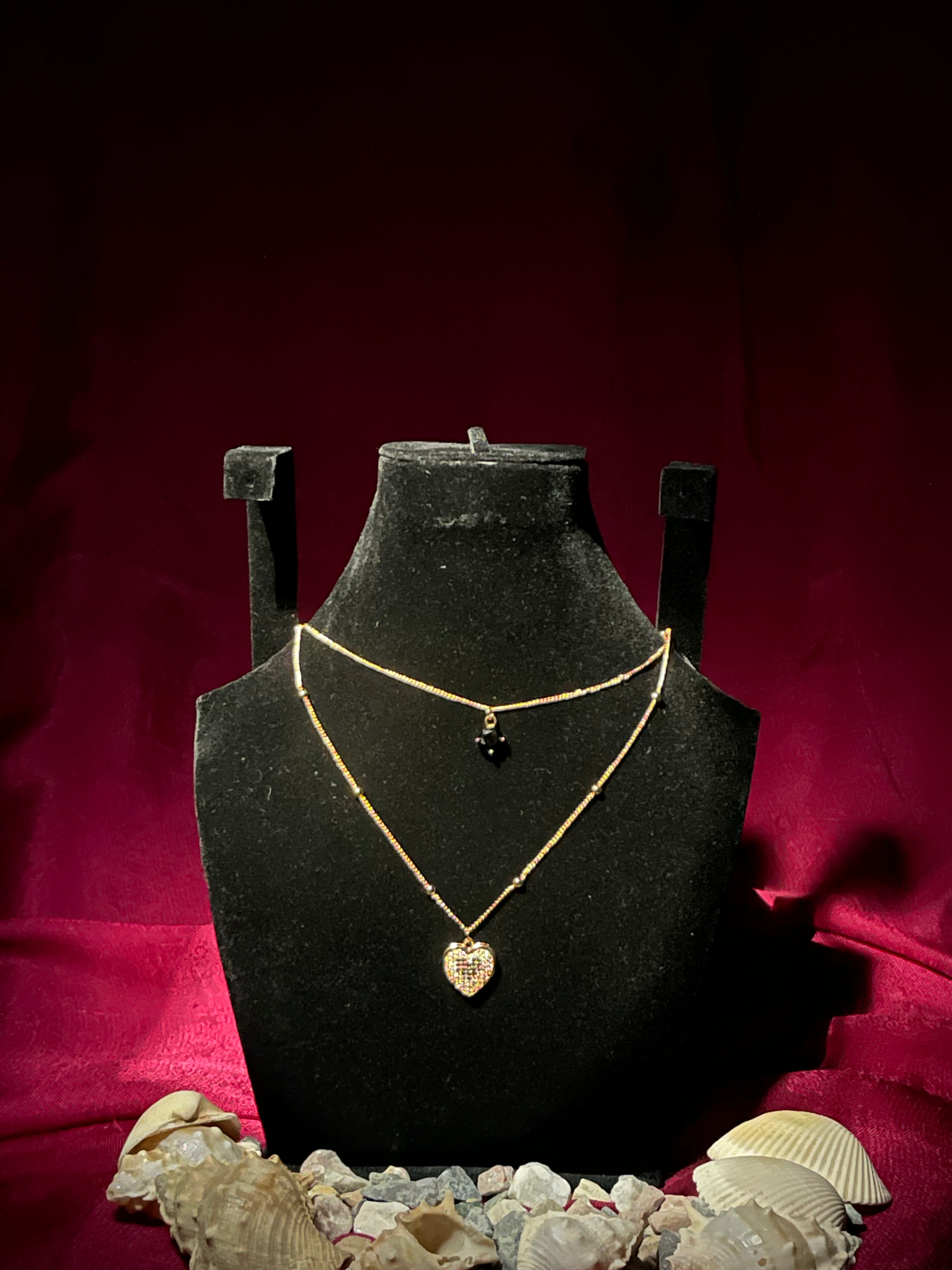 Radiant Crystal Dual Pendant Necklace