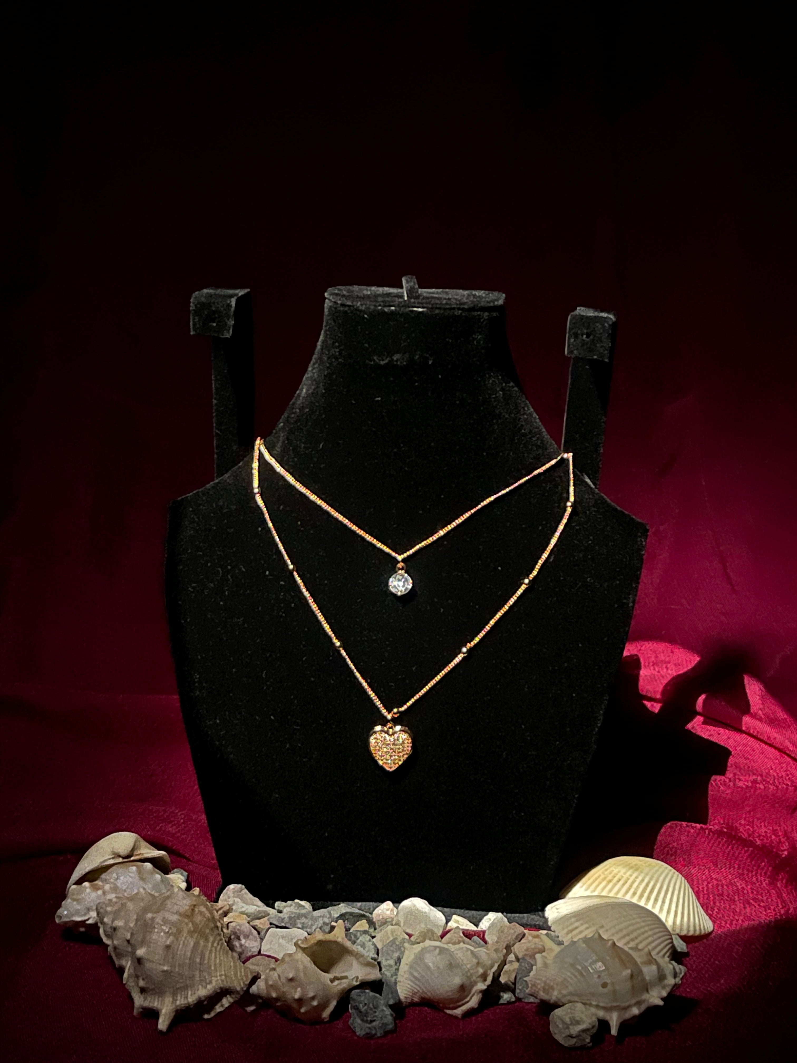 Radiant Crystal Dual Pendant Necklace