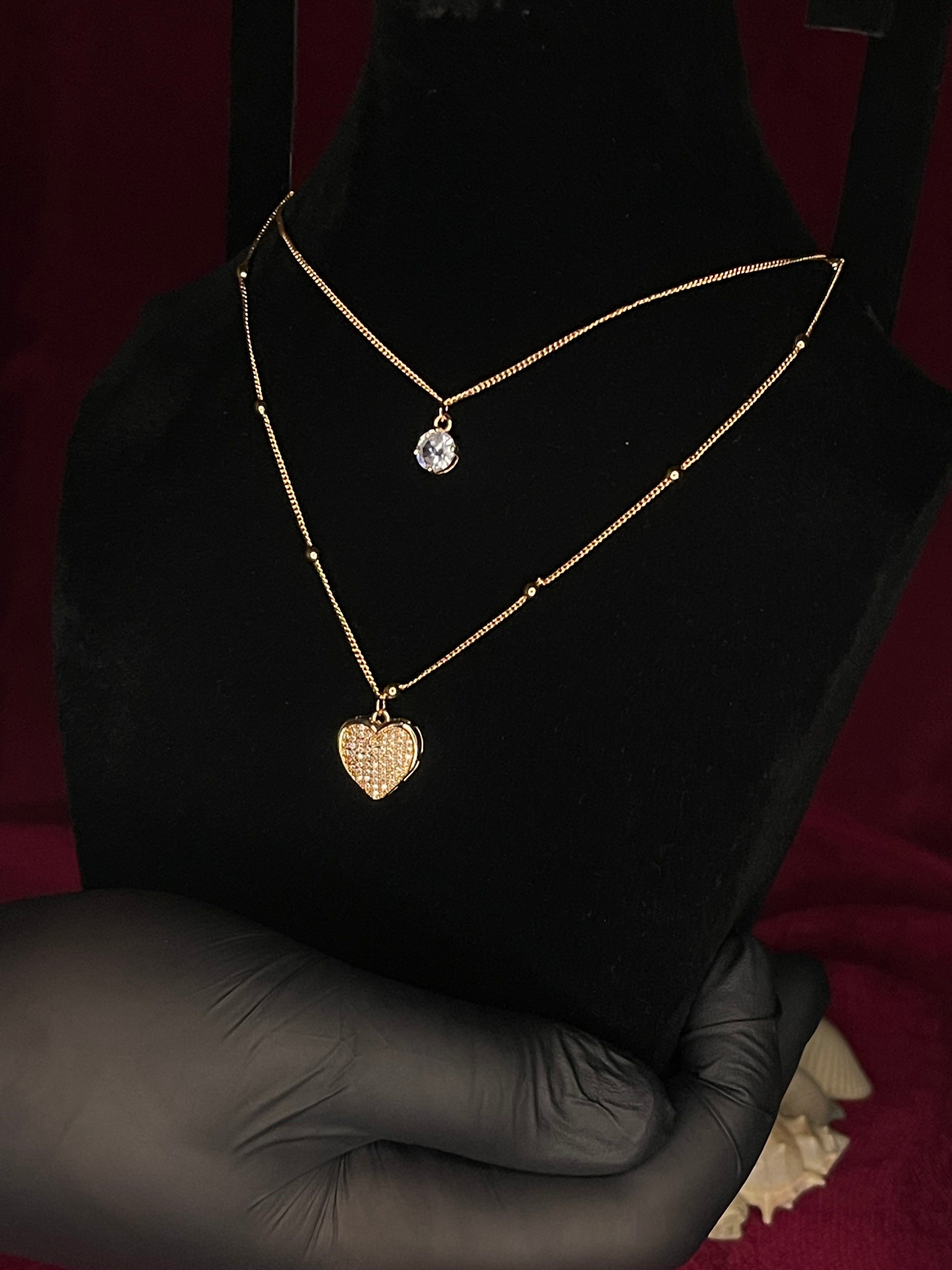Radiant Crystal Dual Pendant Necklace