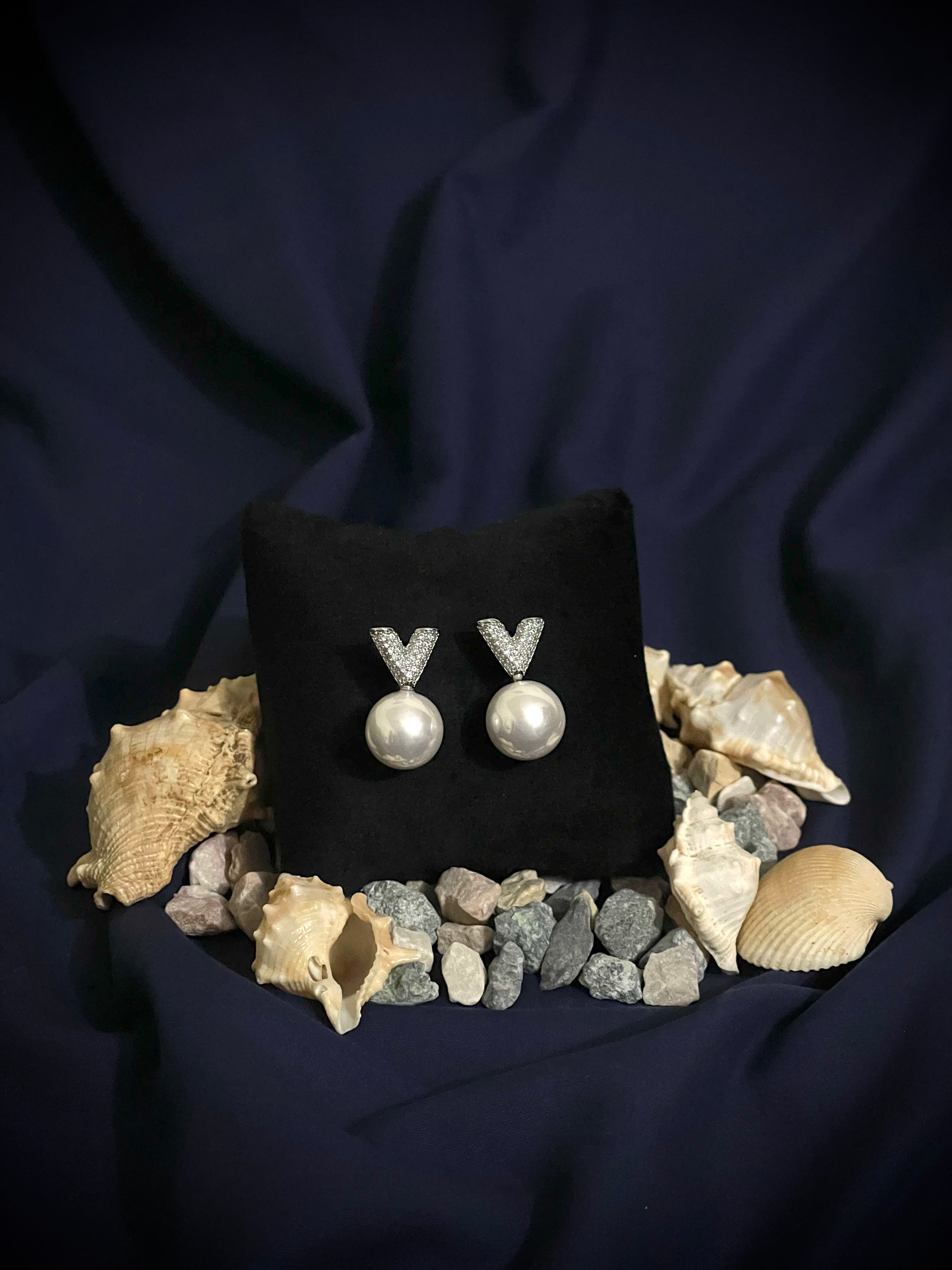 Pearl Radiance Crystal Stud Earrings