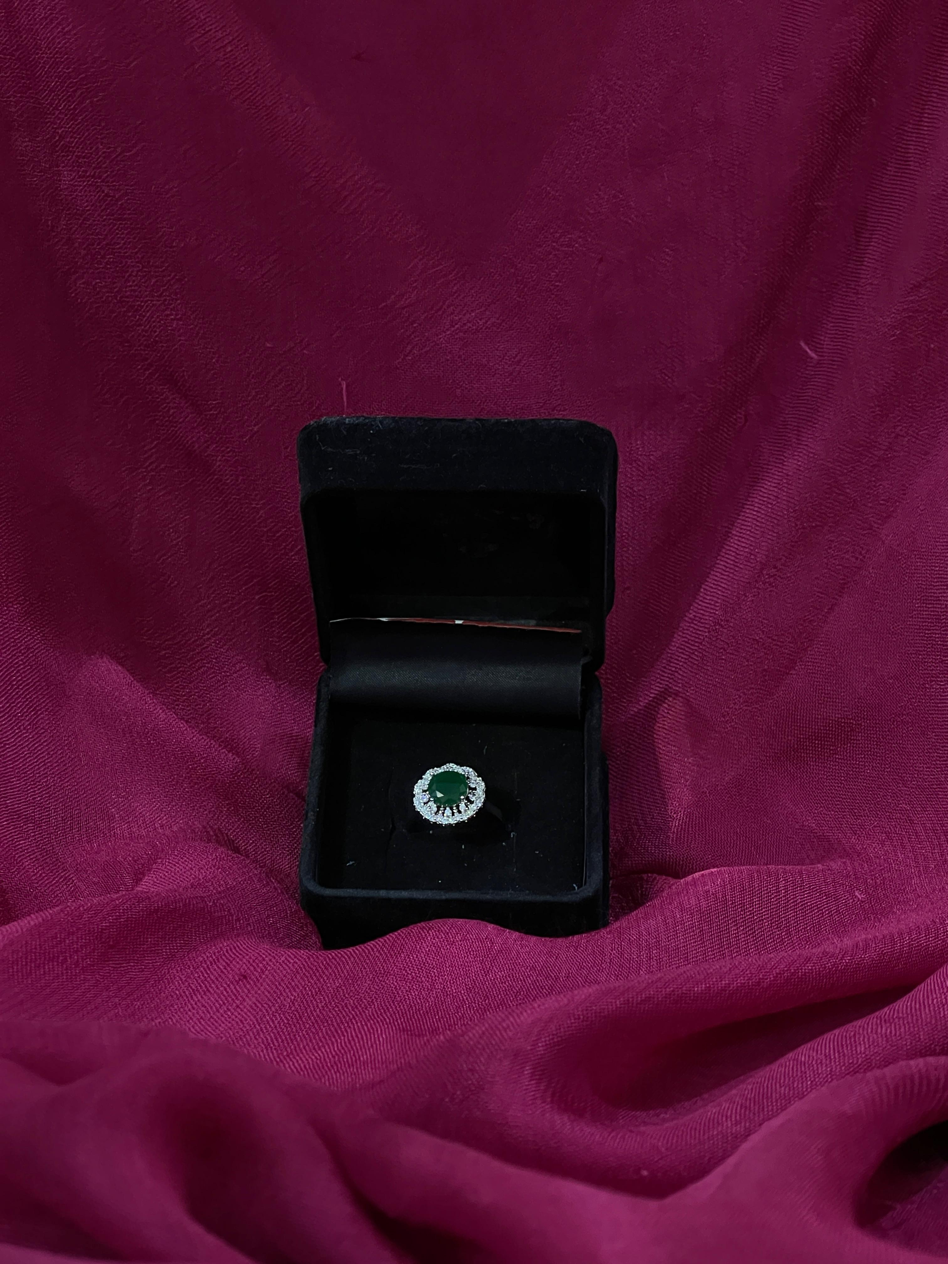 Midnight Bloom Halo Ring