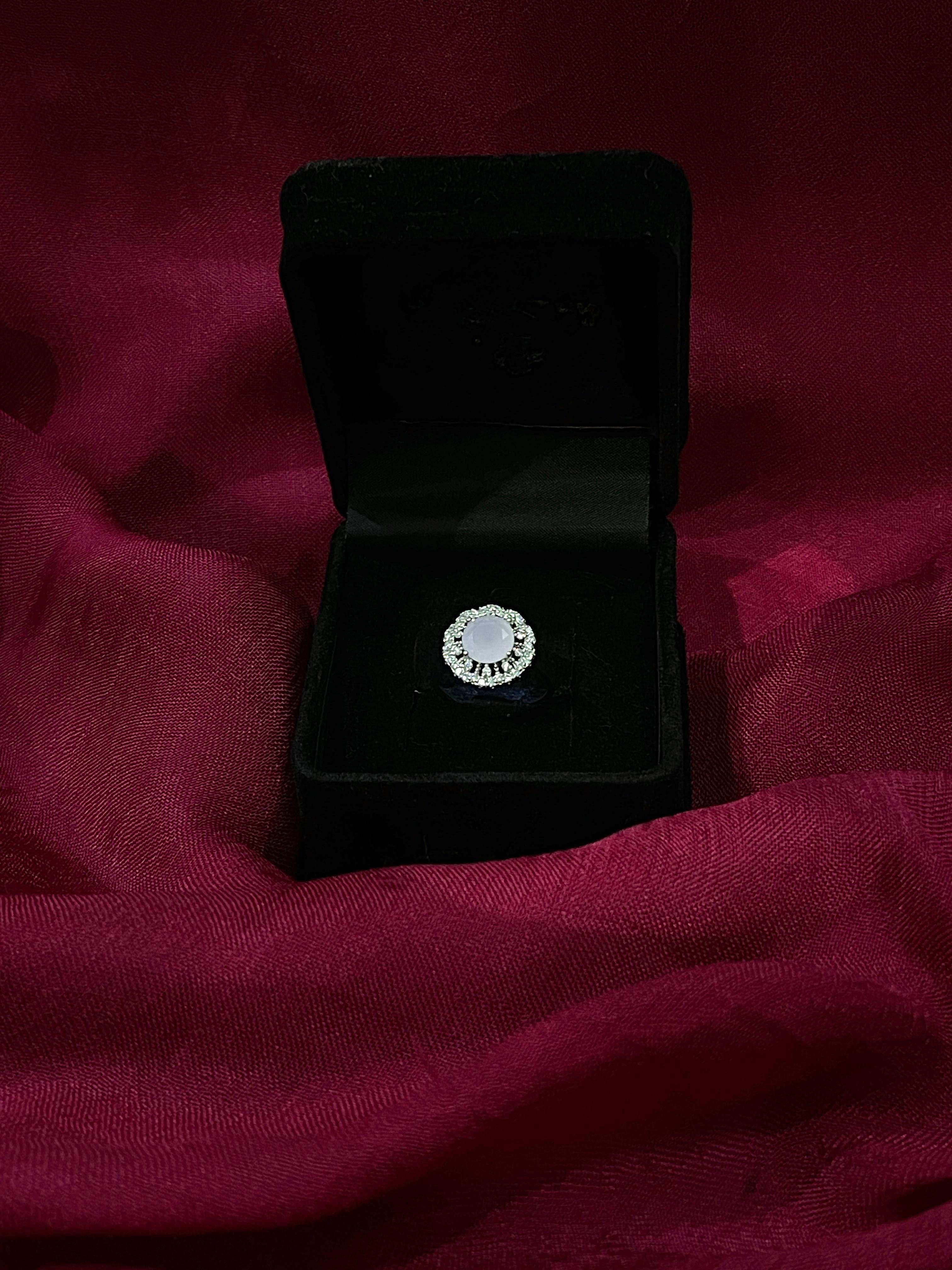 Midnight Bloom Halo Ring