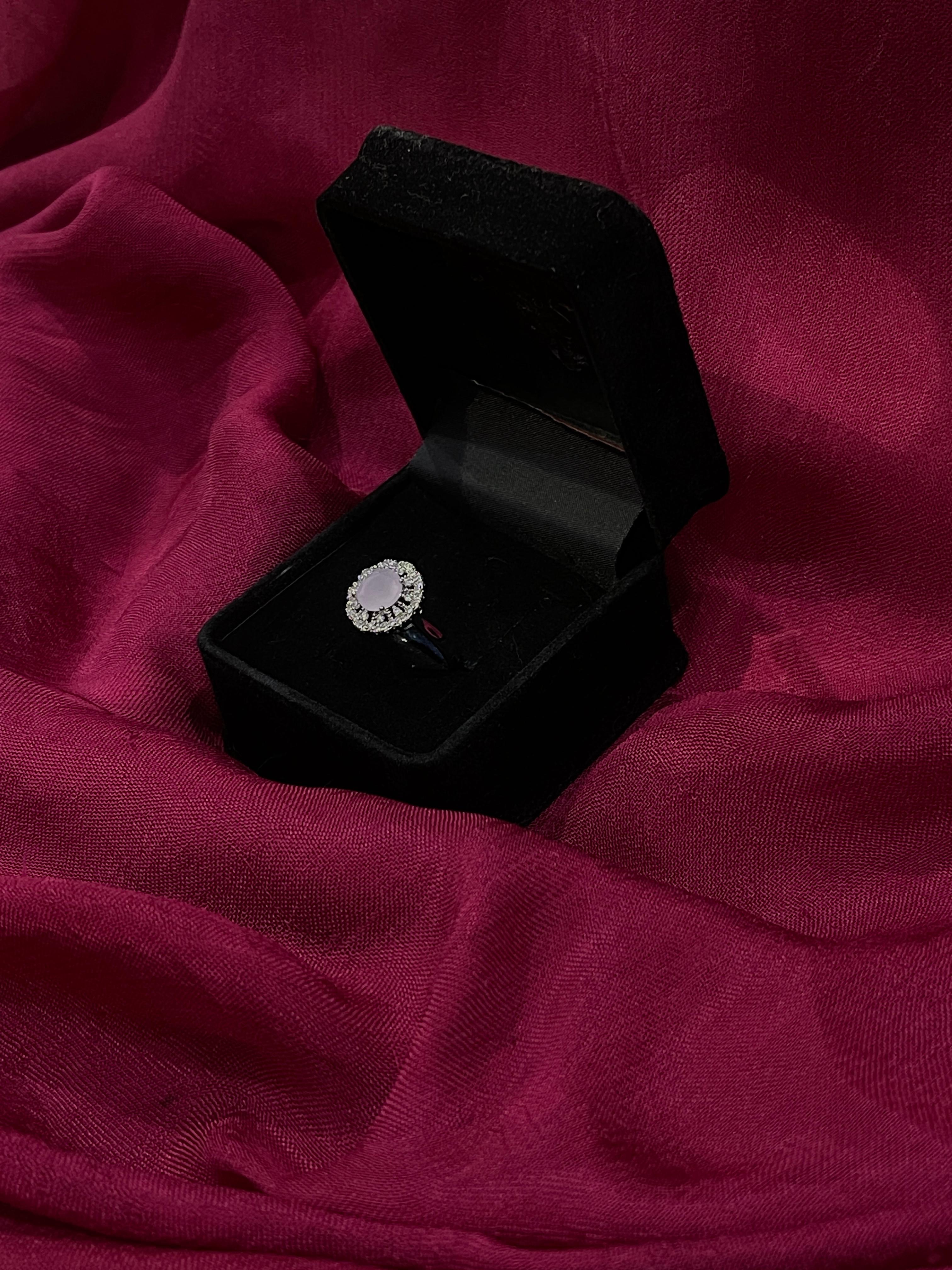 Midnight Bloom Halo Ring