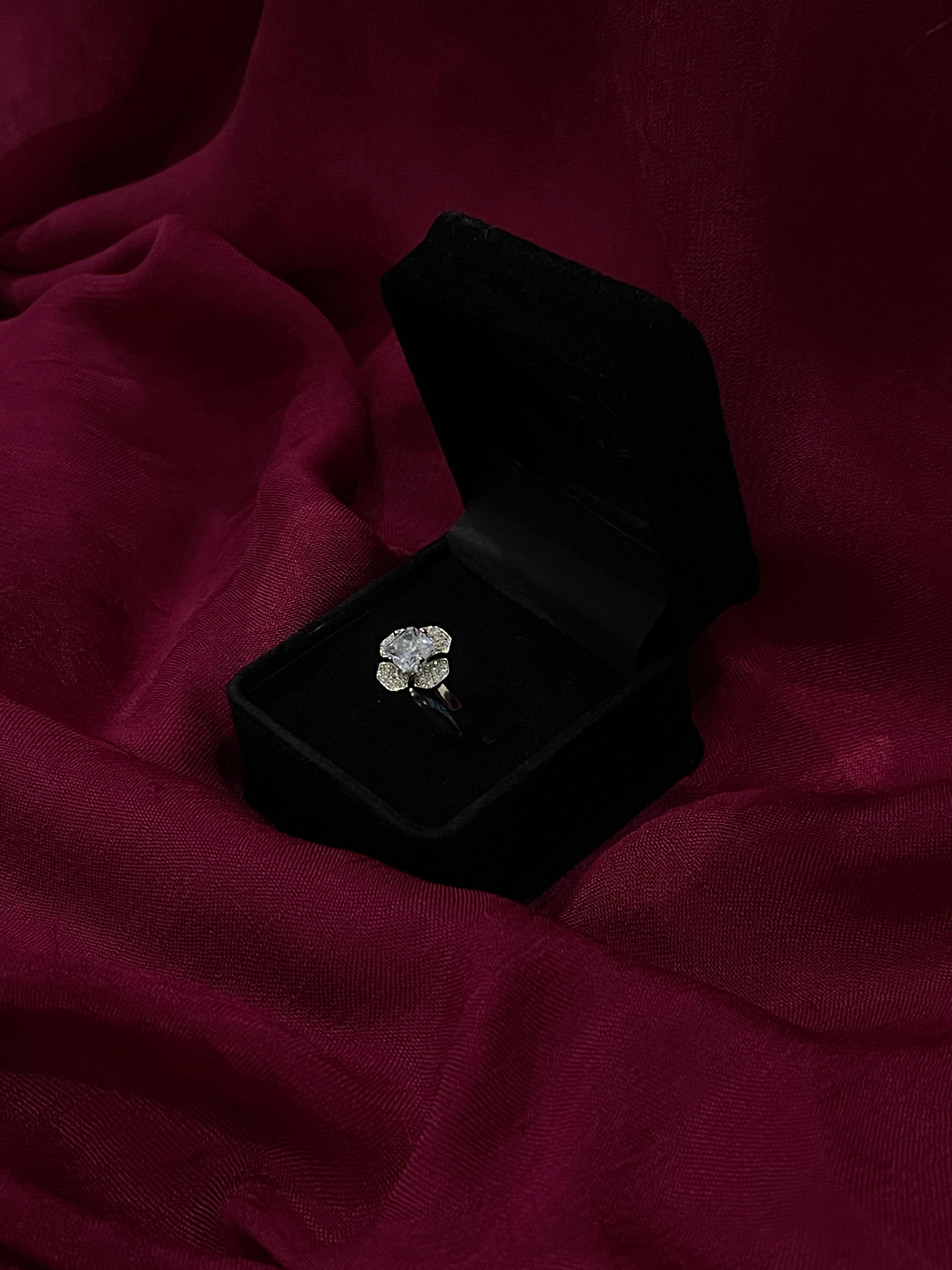 Floral Cushion-Cut Brilliance Ring