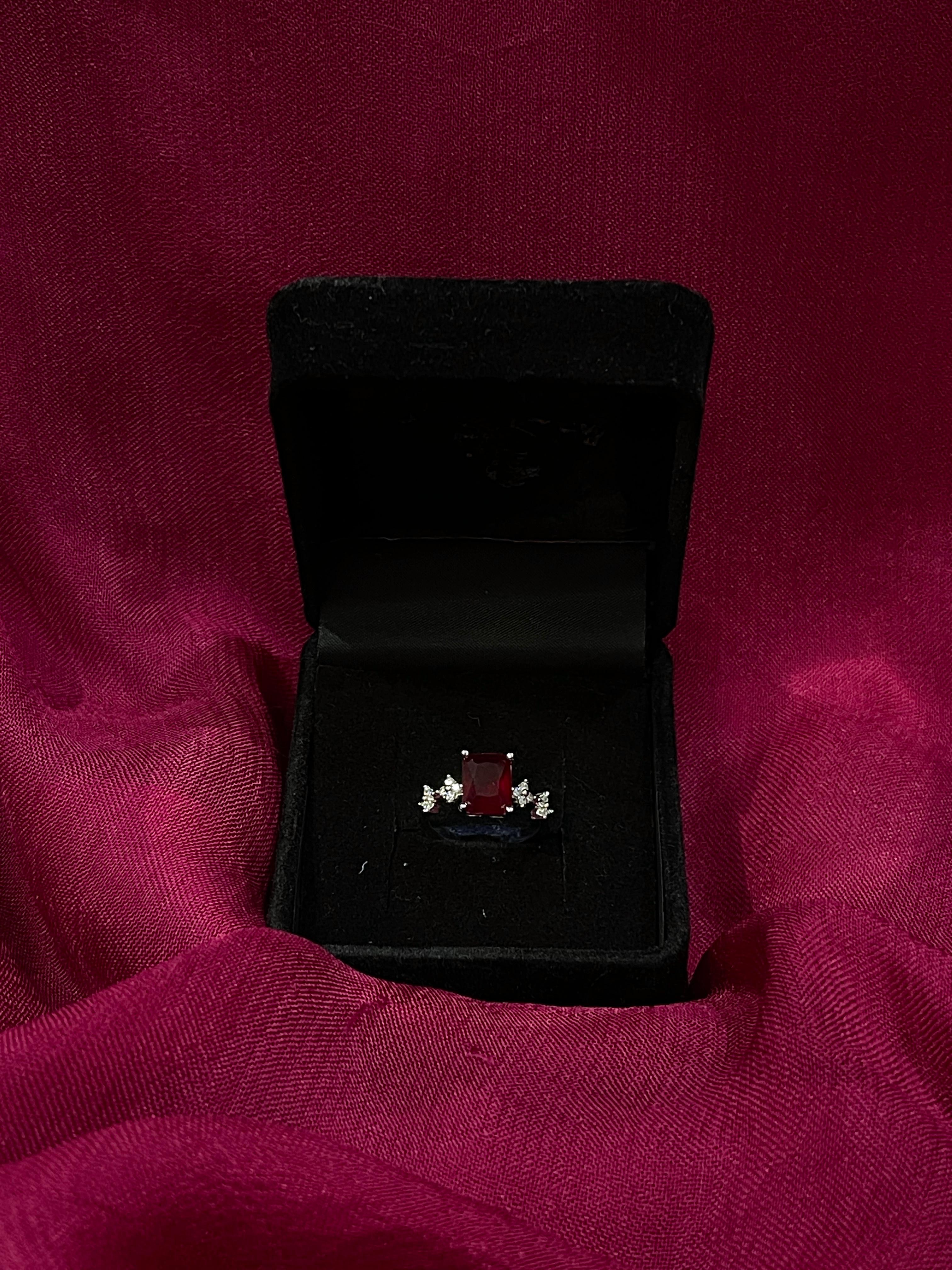Royal Ruby Side-Stone Ring