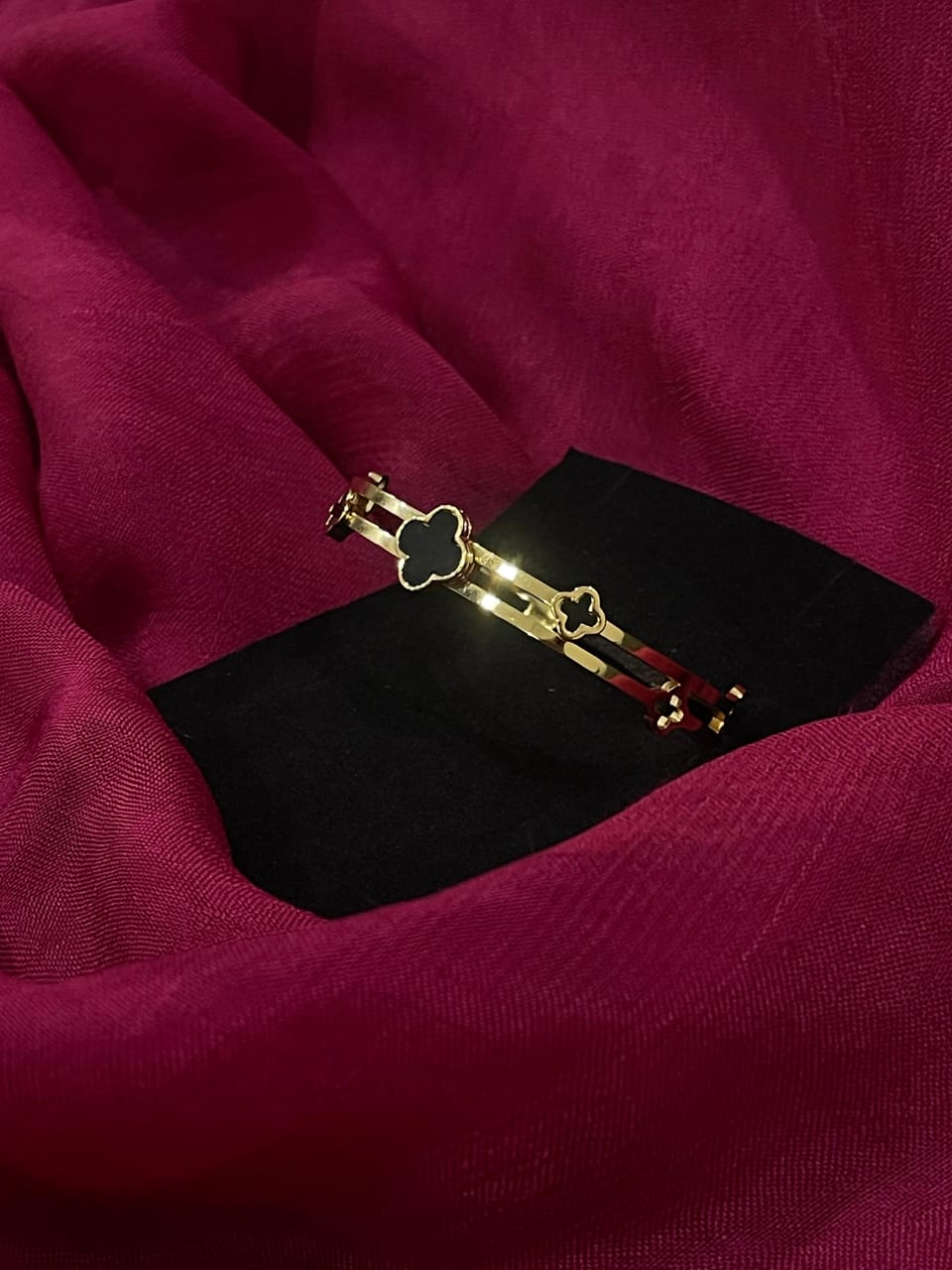 Golden Clover Charm Bracelet