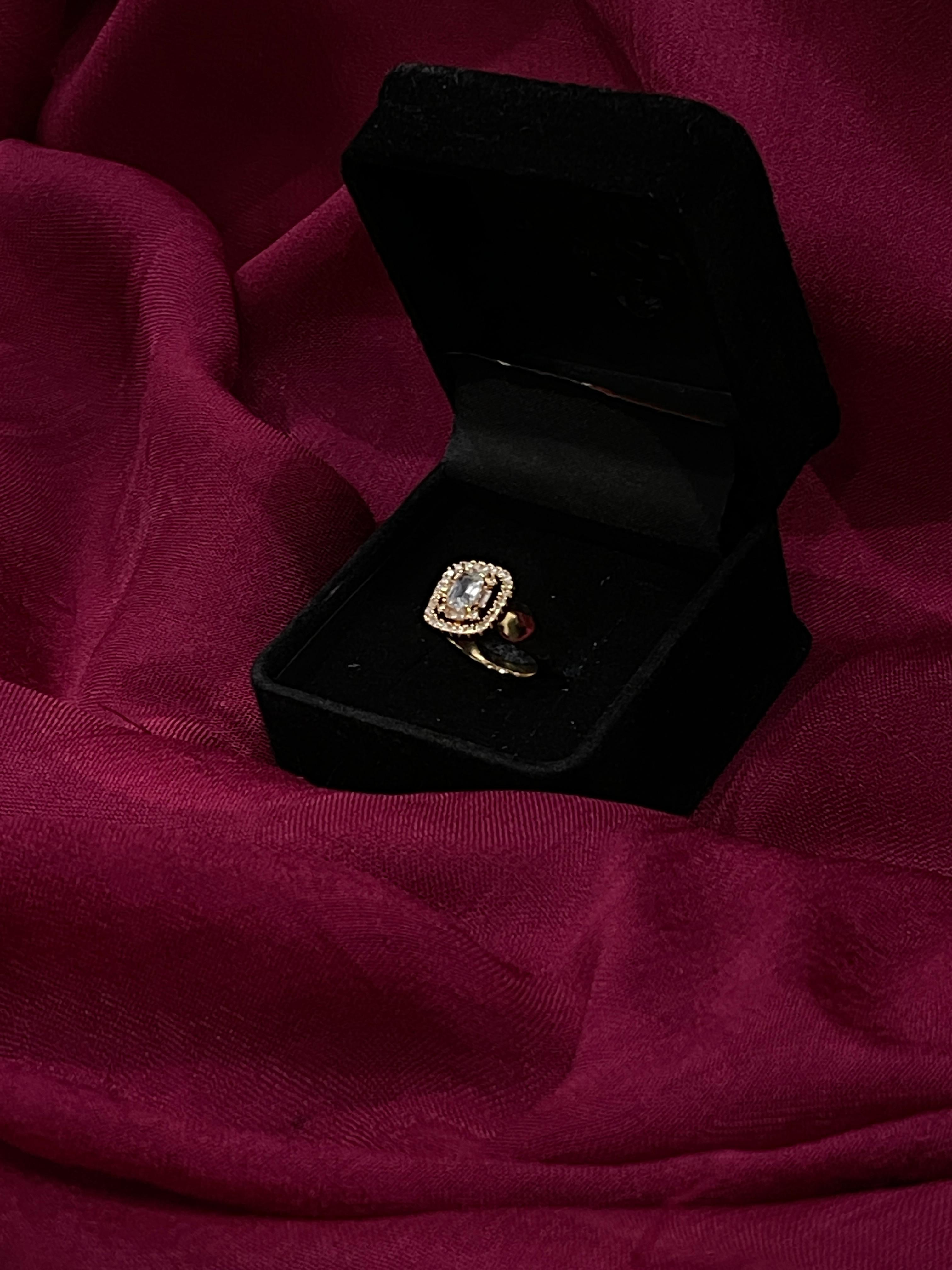 Double Halo Crystal Elegance Ring