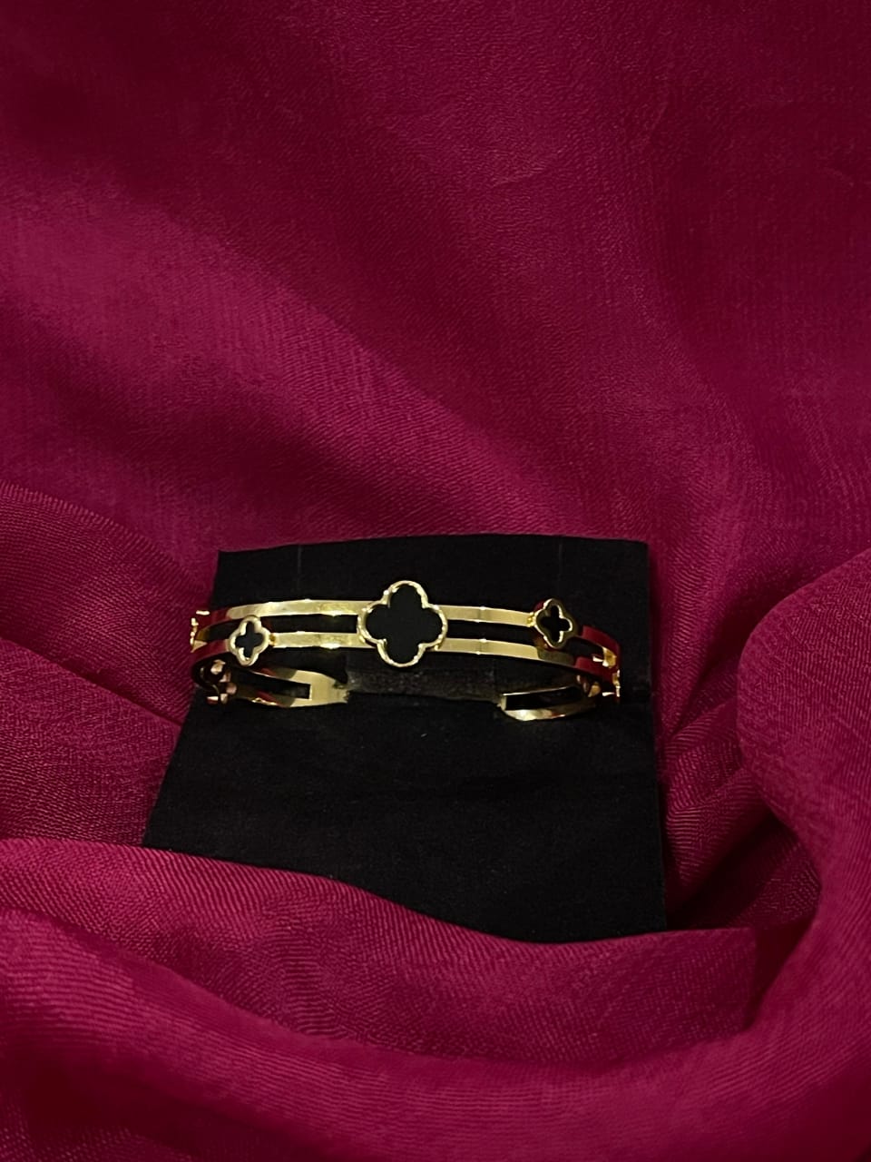 Golden Clover Charm Bracelet