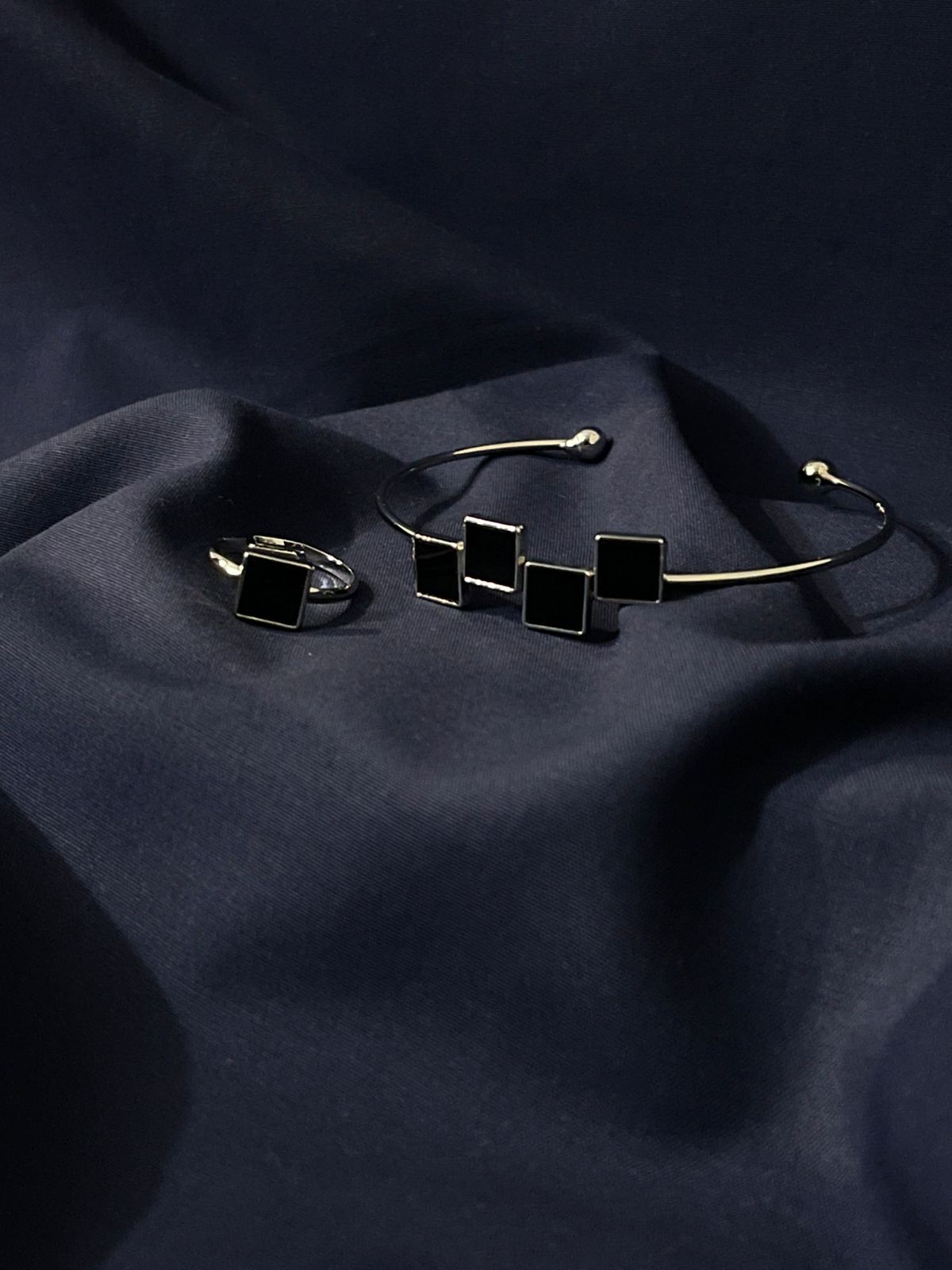 Modern Square Bracelet & Ring Set